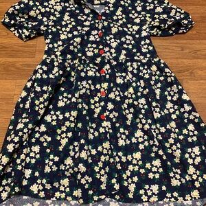 Misses/Jr’s  Bear Navy and White Floral Dress size small see pics